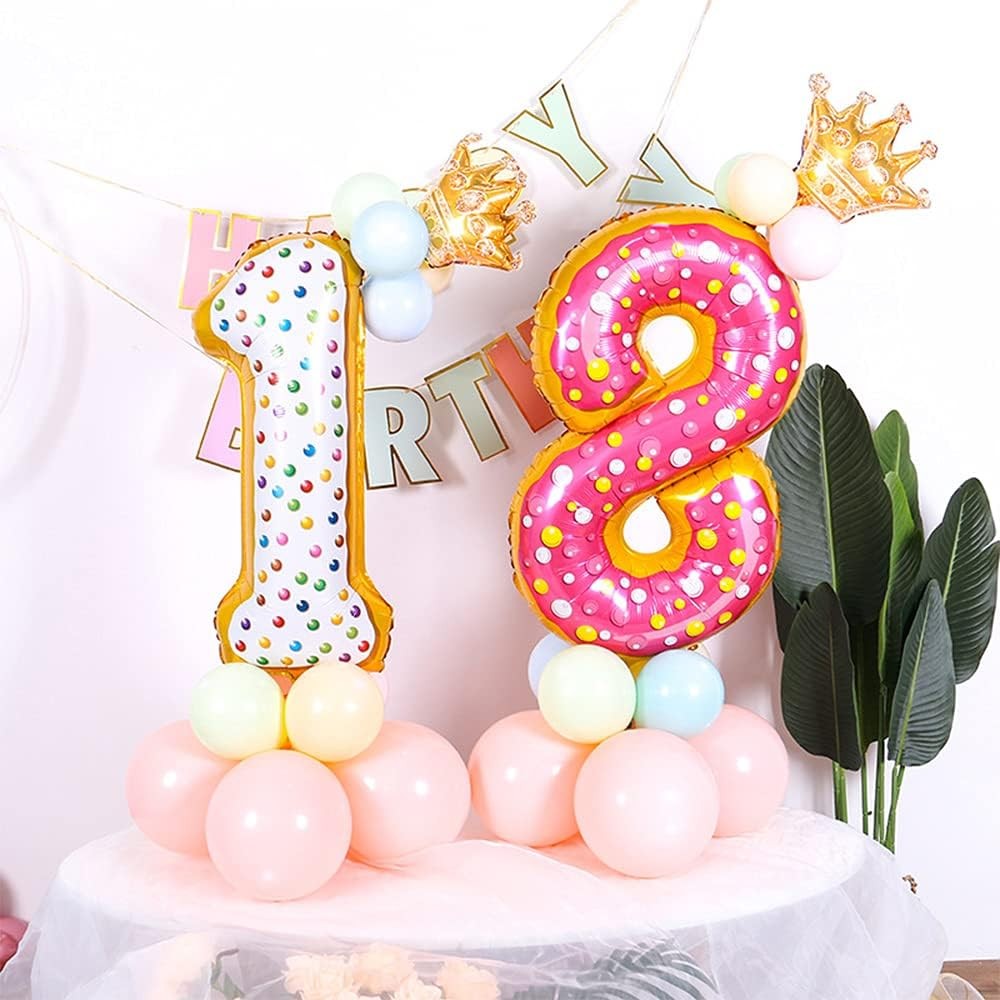 Balon din Folie Metalizata , Figurina Cifra, Model Candy, Tema Aniversare 100 cm, Ambalaj Individual, Pai inclus, Umflare cu Aer sau Heliu, Multicolor, Cifra 1 - imagine 2