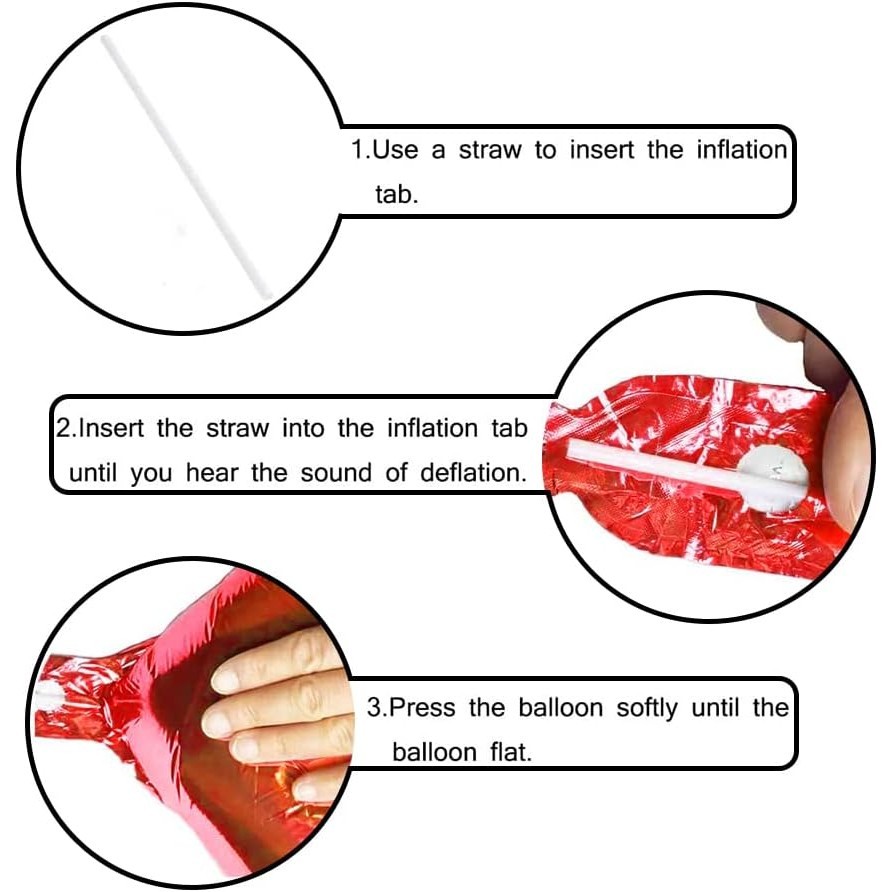 Balon din Folie Metalizata , Figurina Cifra, Tema Aniversare 100 cm, Ambalaj Individual, Pai inclus, Umflare cu Aer sau Heliu, Rosu, Cifra 1 - imagine 3