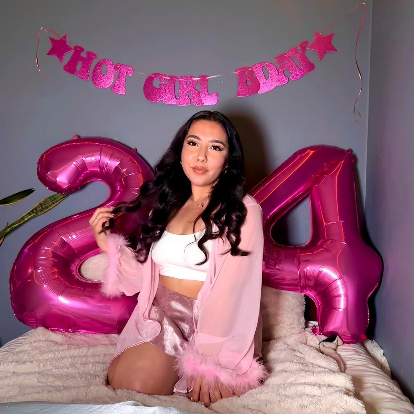 Balon din Folie Metalizata , Figurina Cifra, Tema Aniversare 40 cm, Ambalaj Individual, Pai inclus, Umflare cu Aer sau Heliu, Roz, Cifra 4 - imagine 3