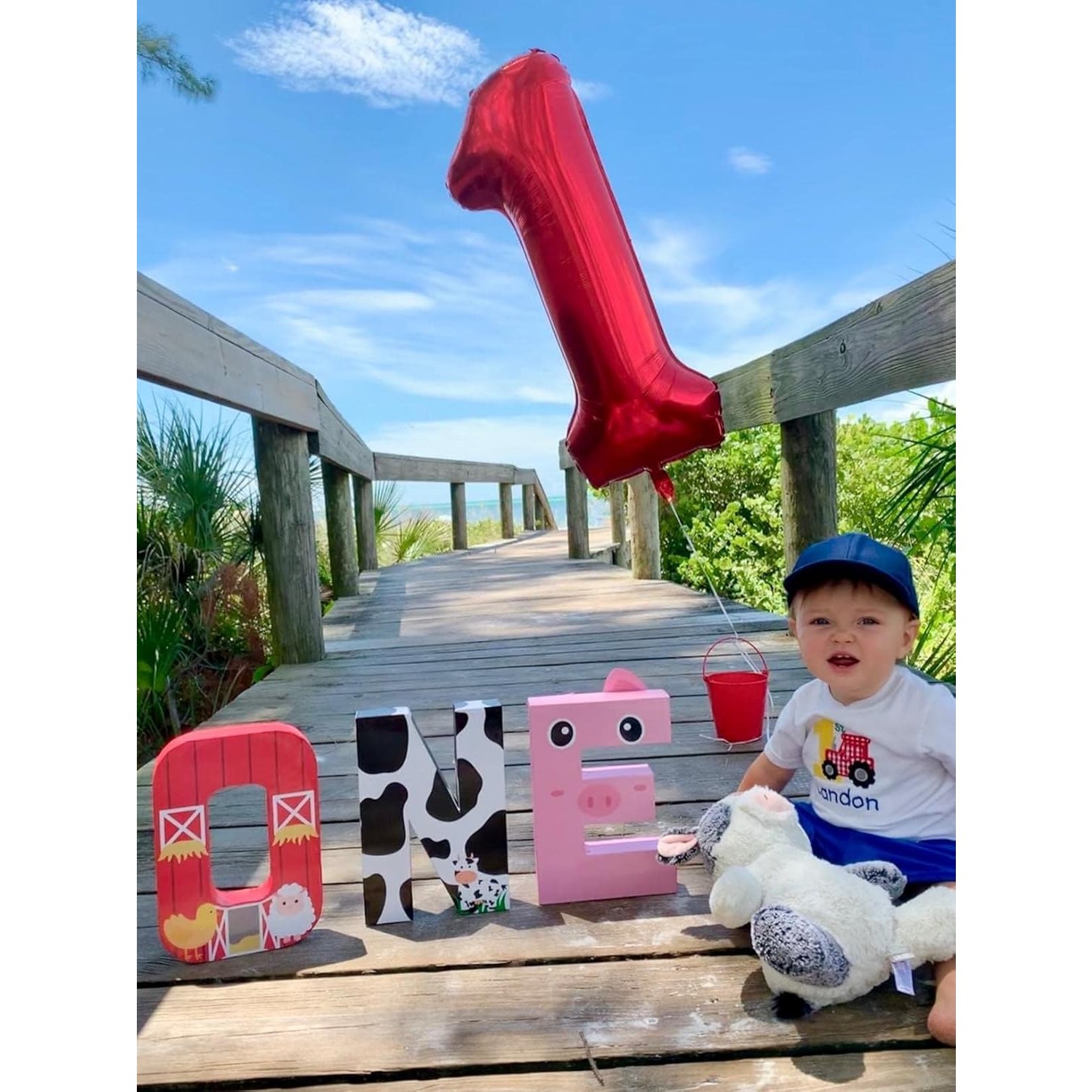 Balon din Folie Metalizata , Figurina Cifra, Tema Aniversare 80 cm, Ambalaj Individual, Pai inclus, Umflare cu Aer sau Heliu, Rosu, Cifra 1 - imagine 3