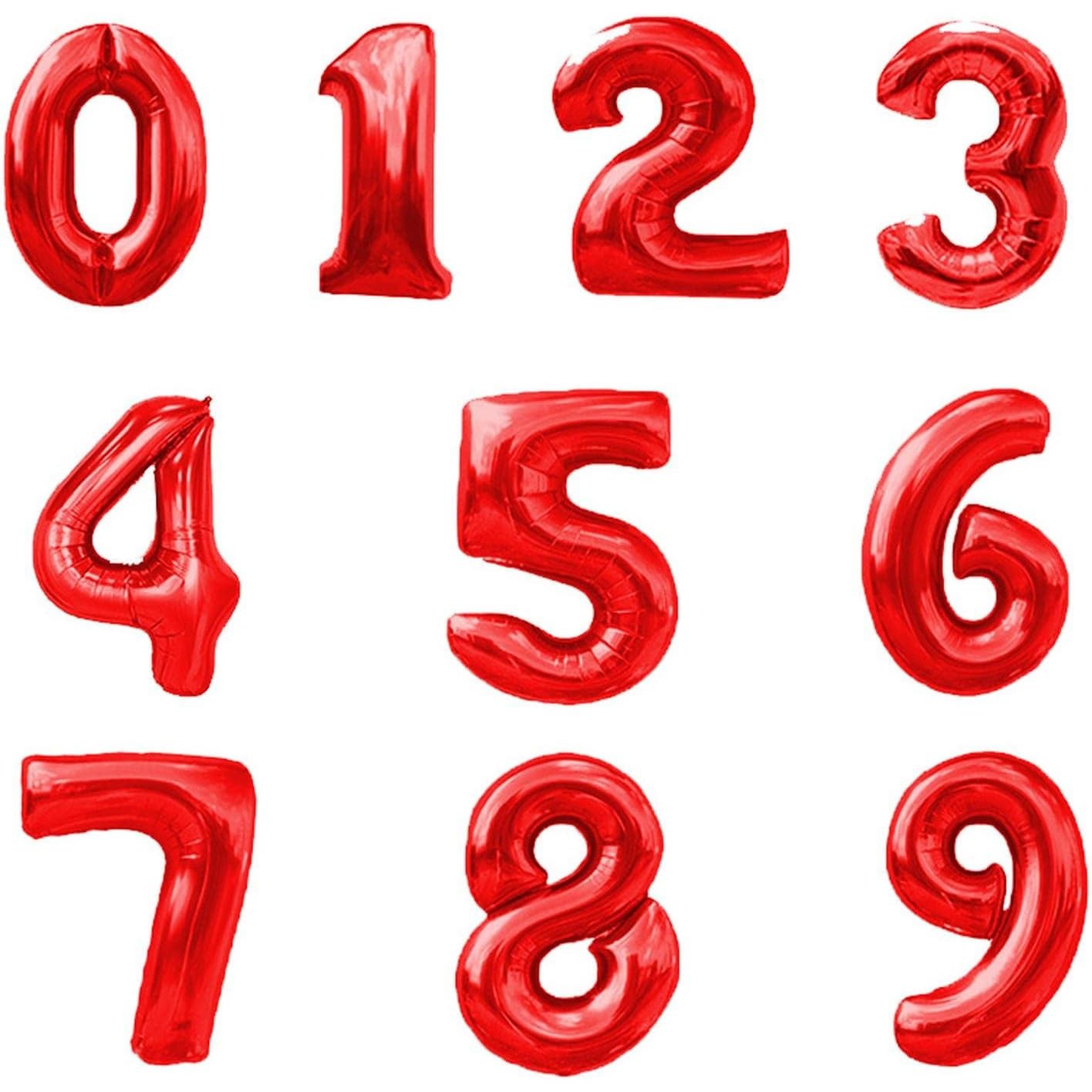 Balon din Folie Metalizata , Figurina Cifra, Tema Aniversare 80 cm, Ambalaj Individual, Pai inclus, Umflare cu Aer sau Heliu, Rosu, Cifra 2 - imagine 3