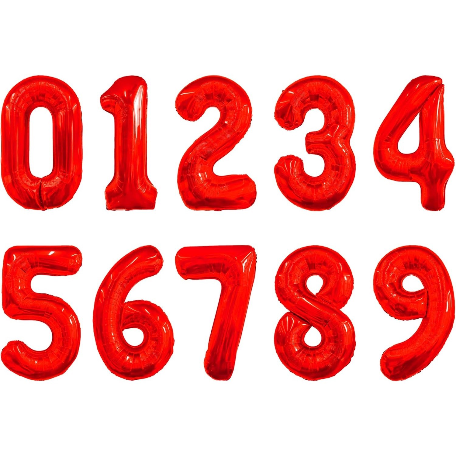 Balon din Folie Metalizata , Figurina Cifra, Tema Aniversare 80 cm, Ambalaj Individual, Pai inclus, Umflare cu Aer sau Heliu, Rosu, Cifra 4 - imagine 2