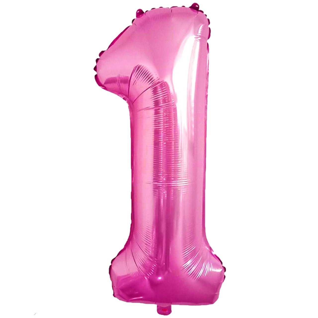 Balon din Folie Metalizata , Figurina Cifra, Tema Aniversare 80 cm, Ambalaj Individual, Pai inclus, Umflare cu Aer sau Heliu, Roz, Cifra 1