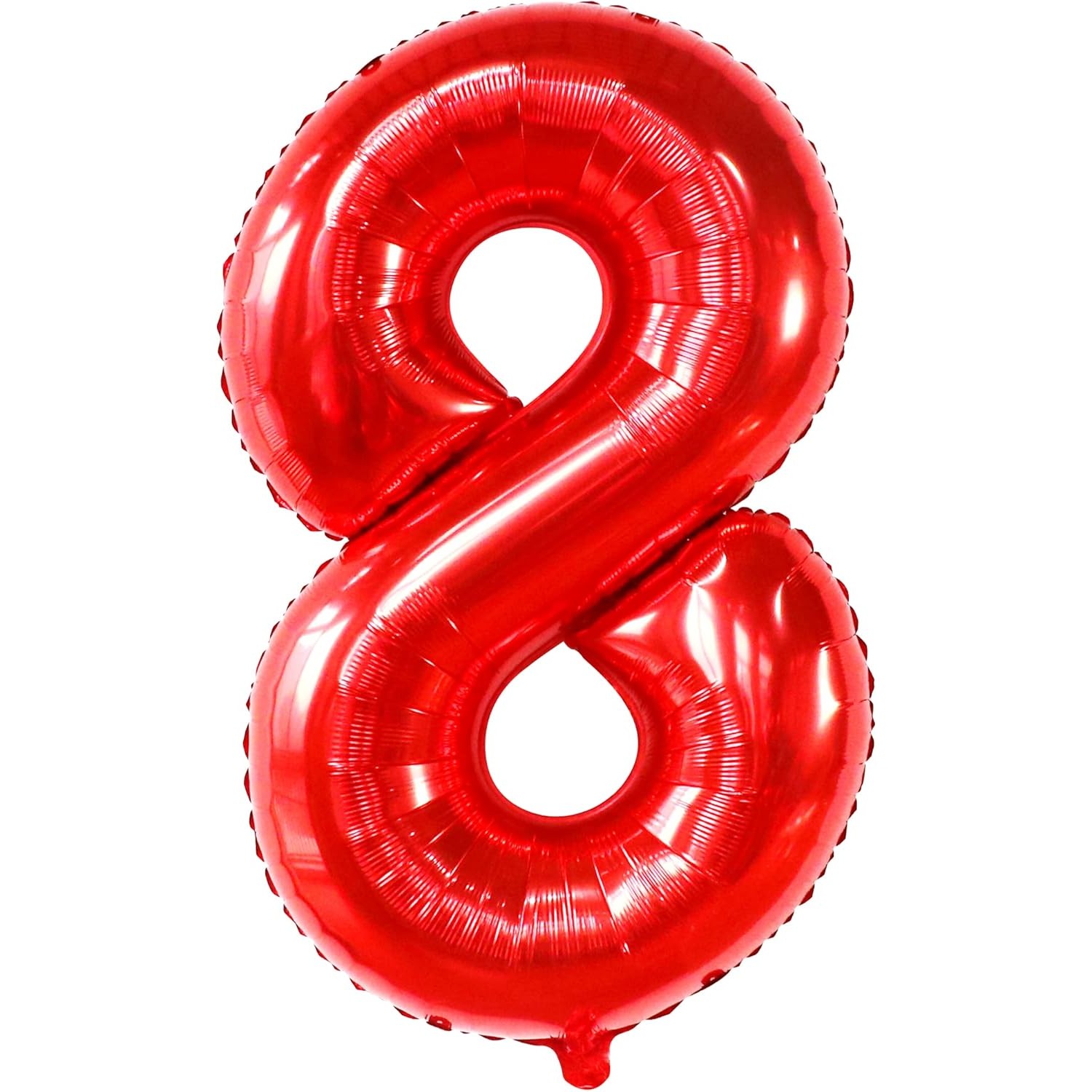 Balon din Folie Metalizata , Figurina Cifra, Tema Aniversare 80 cm, Ambalaj Individual, Pai inclus, Umflare cu Aer sau Heliu, Rosu, Cifra 8