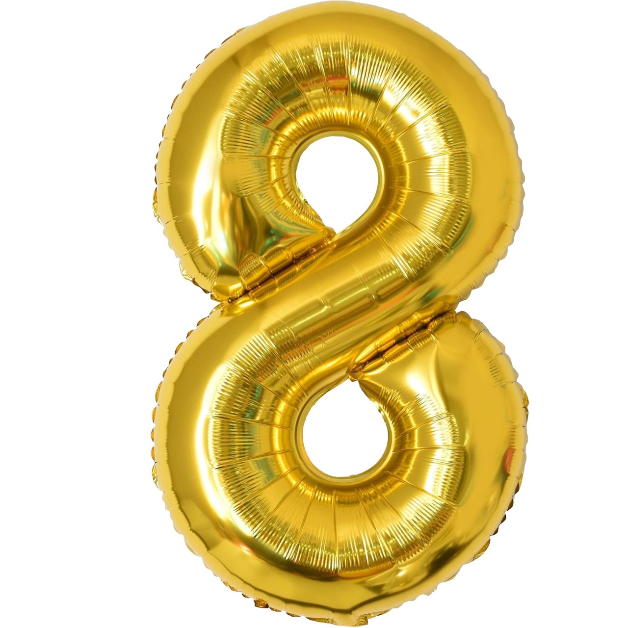 Balon din Folie Metalizata , Figurina Cifra, Tema Aniversare 80 cm, Ambalaj Individual, Pai inclus, Umflare cu Aer sau Heliu, Auriu, Cifra 8