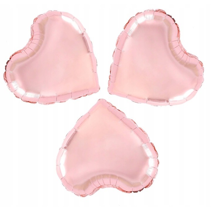 Balon din Folie Metalizata, , Figurina Inimioara, Model Simplu, Tematica Iubire, 40 cm, Ambalaj Individual, Pai Inclus, Umflare cu Aer sau Heliu, Rose - imagine 3