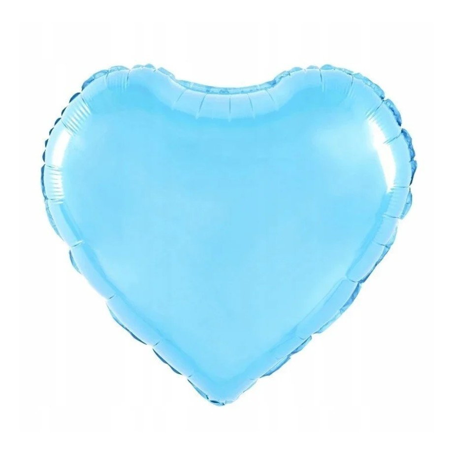 Balon din Folie Metalizata, , Figurina Inimioara, Model Simplu, Tematica Iubire, 40 cm, Ambalaj Individual, Pai Inclus, Umflare cu Aer sau Heliu, Bleu - imagine 2