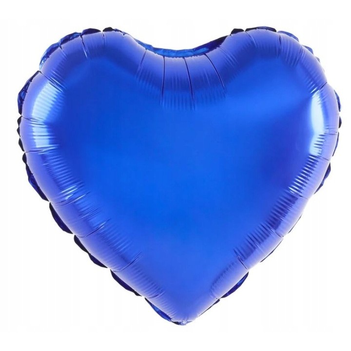 Balon din Folie Metalizata, , Figurina Inimioara, Model Simplu, Tematica Iubire, 40 cm, Ambalaj Individual, Pai Inclus, Umflare cu Aer sau Heliu, Albastru - imagine 2