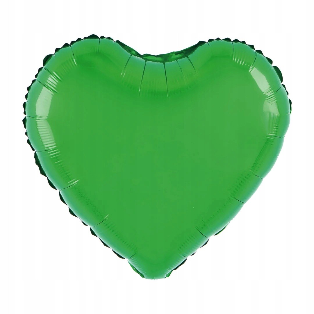 Balon din Folie Metalizata, , Figurina Inimioara, Model Simplu, Tematica Iubire, 40 cm, Ambalaj Individual, Pai Inclus, Umflare cu Aer sau Heliu, Verde - imagine 2