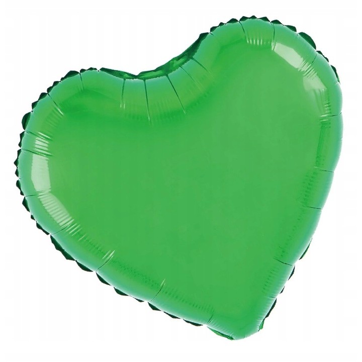 Balon din Folie Metalizata, , Figurina Inimioara, Model Simplu, Tematica Iubire, 40 cm, Ambalaj Individual, Pai Inclus, Umflare cu Aer sau Heliu, Verde - imagine 3