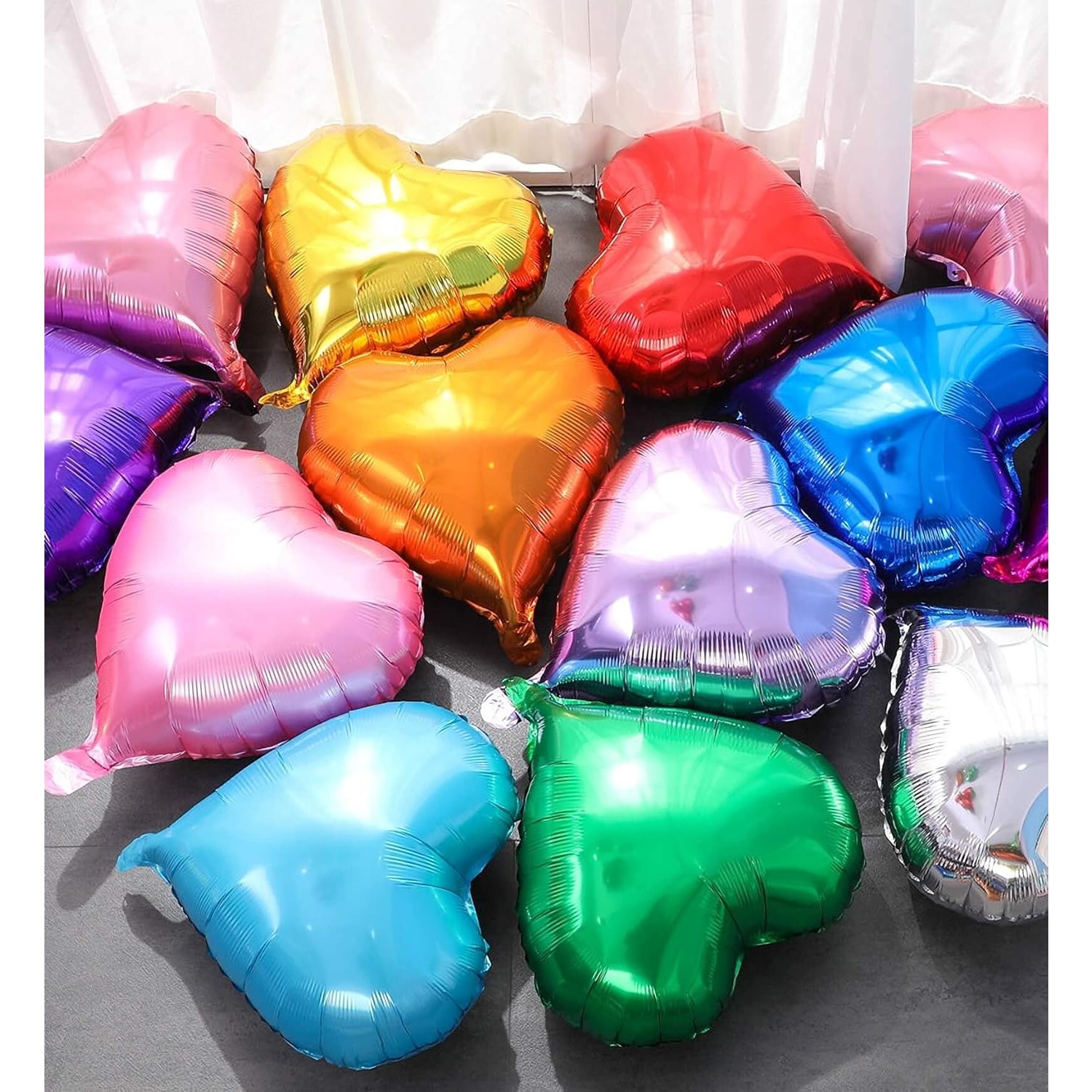 Balon din Folie Metalizata, , Figurina Inimioara, Model Simplu, Tematica Iubire, 40 cm, Ambalaj Individual, Pai Inclus, Umflare cu Aer sau Heliu, Verde - imagine 4