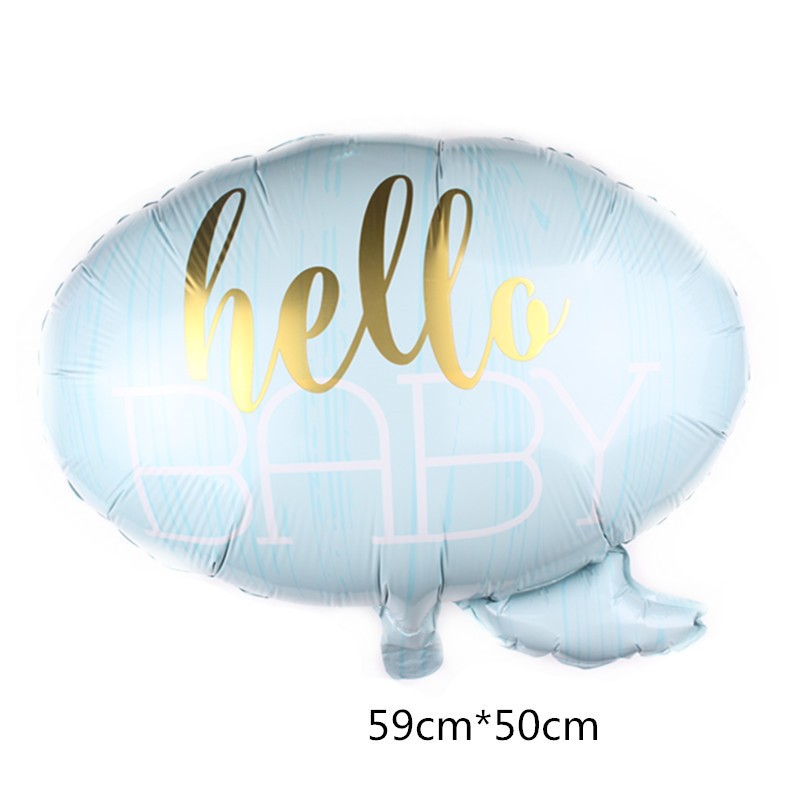 Balon din Folie Metalizata, , Figurina Norisor, Tema Hello Baby , 59x50 cm, Ambalaj Individual, Pai Inclus, Umflare cu Aer sau Heliu, Albastru - imagine 2