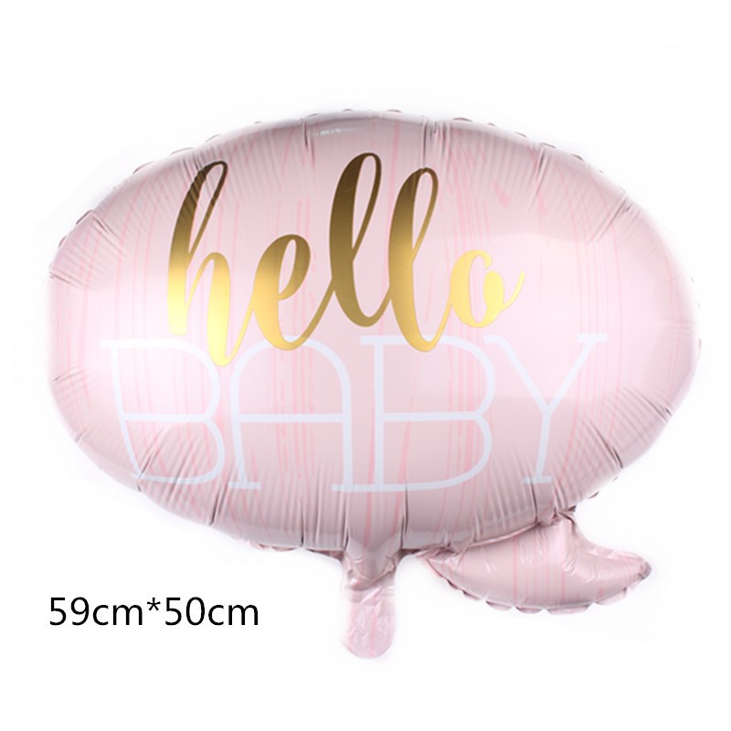 Balon din Folie Metalizata, , Figurina Norisor, Tema Hello Baby , 59x50 cm, Ambalaj Individual, Pai Inclus, Umflare cu Aer sau Heliu, Roz - imagine 2