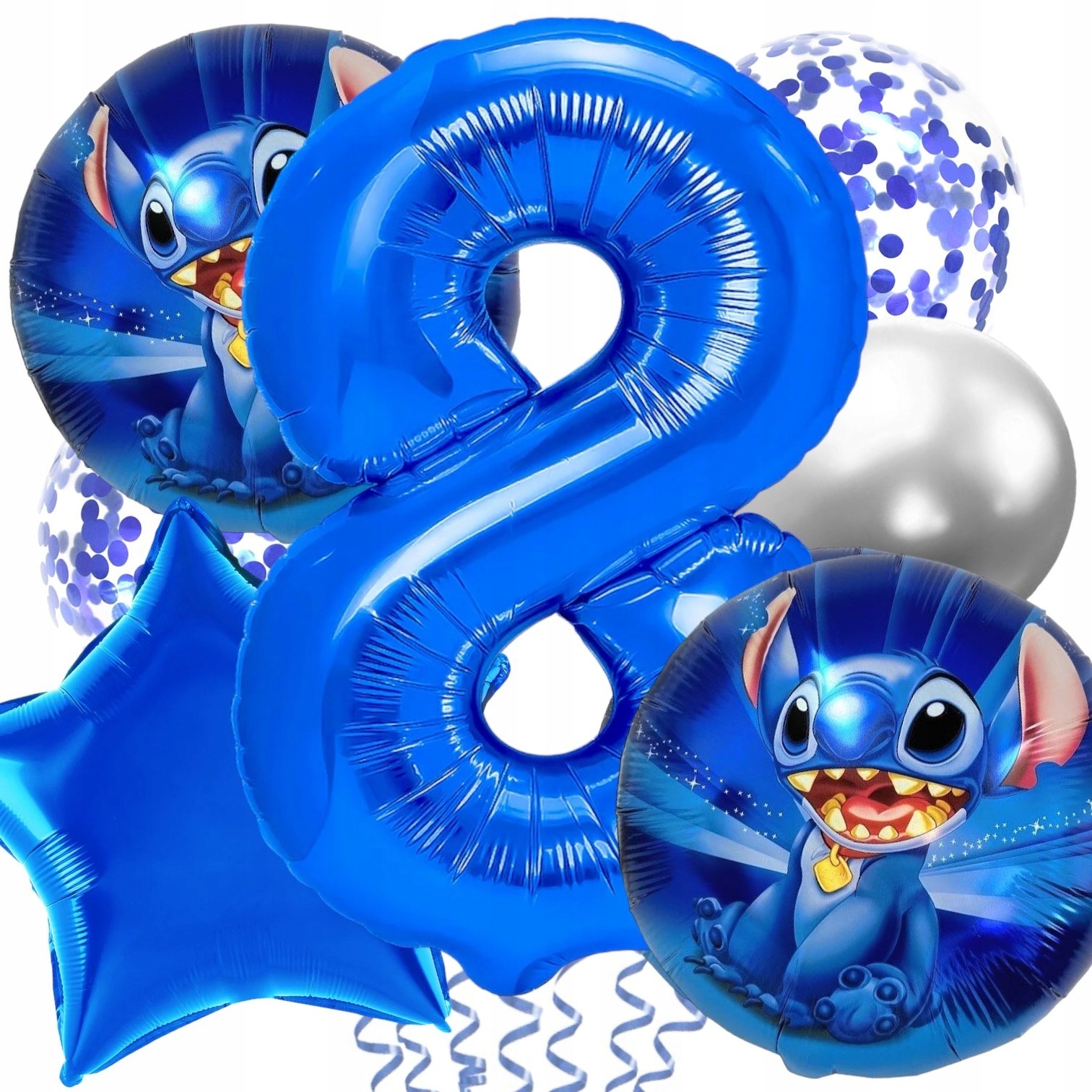 Balon din Folie Metalizata, , Figurina Stea, Model Simplu, Tematica Aniversare, 40 cm, Ambalaj Individual, Pai Inclus, Umflare cu Aer sau Heliu, Albastru - imagine 2