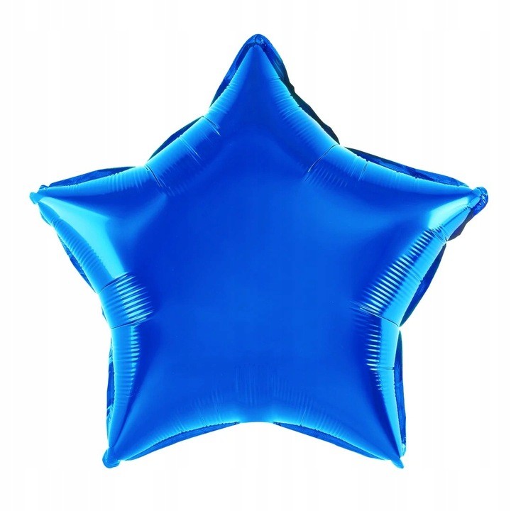 Balon din Folie Metalizata, , Figurina Stea, Model Simplu, Tematica Aniversare, 40 cm, Ambalaj Individual, Pai Inclus, Umflare cu Aer sau Heliu, Albastru - imagine 3