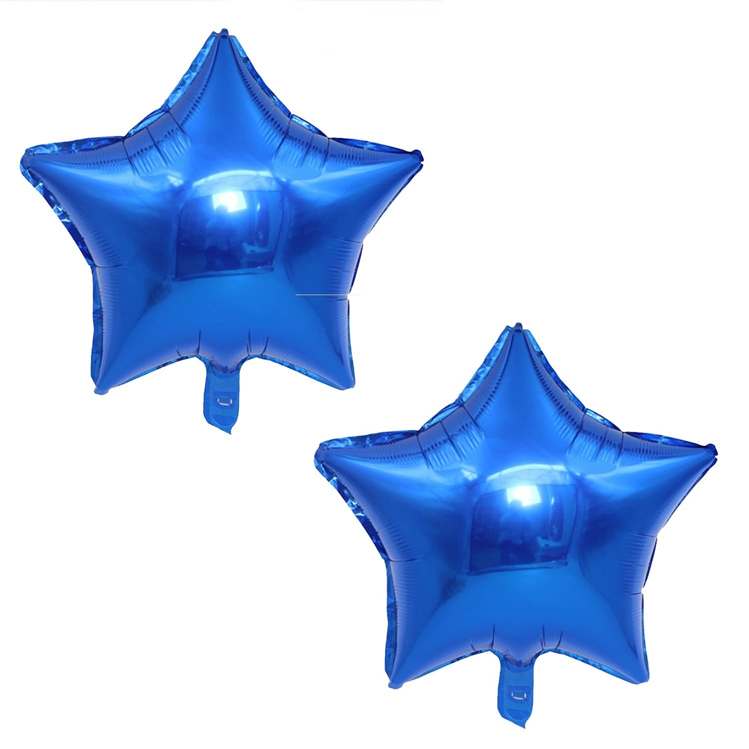 Balon din Folie Metalizata, , Figurina Stea, Model Simplu, Tematica Aniversare, 40 cm, Ambalaj Individual, Pai Inclus, Umflare cu Aer sau Heliu, Albastru - imagine 4