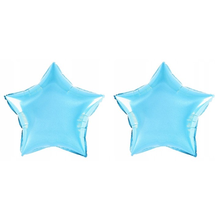 Balon din Folie Metalizata, , Figurina Stea, Model Simplu, Tematica Aniversare, 40 cm, Ambalaj Individual, Pai Inclus, Umflare cu Aer sau Heliu, Bleu - imagine 2