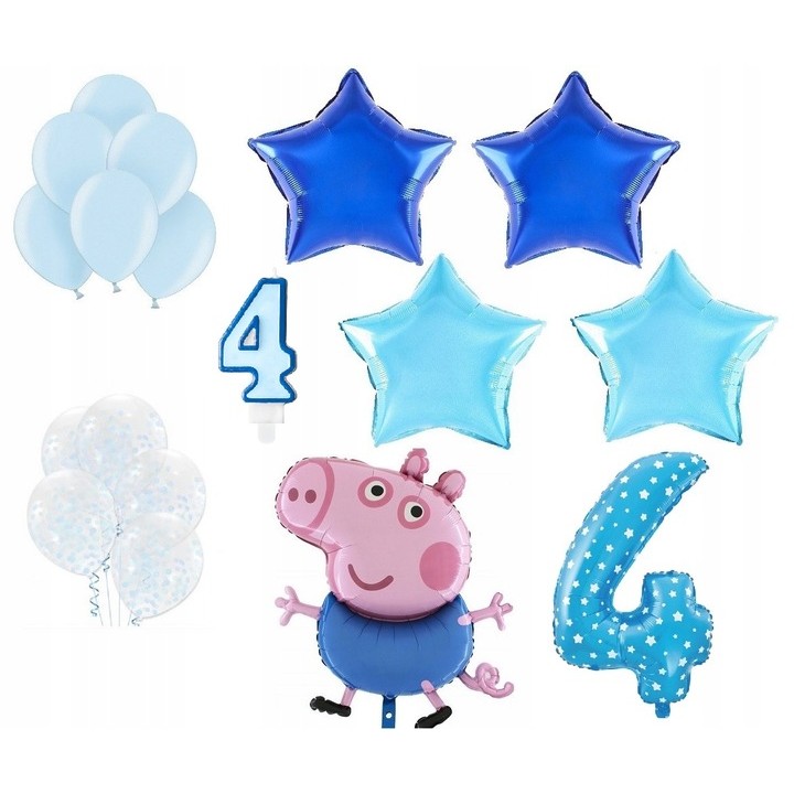 Balon din Folie Metalizata, , Figurina Stea, Model Simplu, Tematica Aniversare, 40 cm, Ambalaj Individual, Pai Inclus, Umflare cu Aer sau Heliu, Bleu - imagine 3