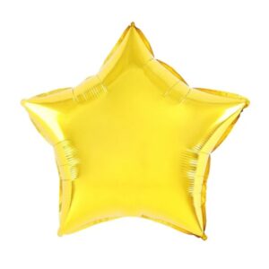 Balon din Folie Metalizata, , Figurina Stea, Model Simplu, Tematica Aniversare, 40 cm, Ambalaj Individual, Pai Inclus, Umflare cu Aer sau Heliu, Auriu