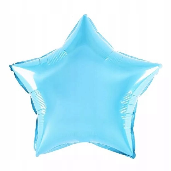 Balon din Folie Metalizata, , Figurina Stea, Model Simplu, Tematica Aniversare, 40 cm, Ambalaj Individual, Pai Inclus, Umflare cu Aer sau Heliu, Bleu