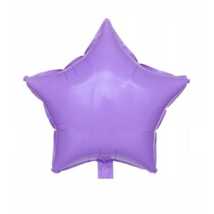 Balon din Folie Metalizata, , Figurina Stea, Model Simplu, Tematica Aniversare, 40 cm, Ambalaj Individual, Pai Inclus, Umflare cu Aer sau Heliu, Mov
