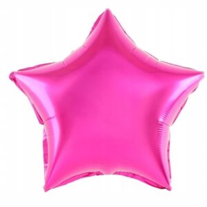 Balon din Folie Metalizata, , Figurina Stea, Model Simplu, Tematica Aniversare, 40 cm, Ambalaj Individual, Pai Inclus, Umflare cu Aer sau Heliu, Roz