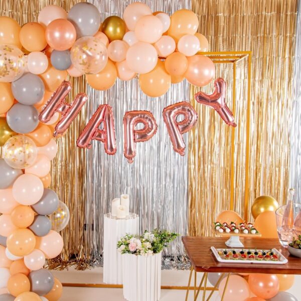 Balon Folie Metalizata Litera A, , 40 cm, Umflati cu Heliu sau Aer, Ambalaj Individual, Pai inclus, Rose Gold - imagine 4
