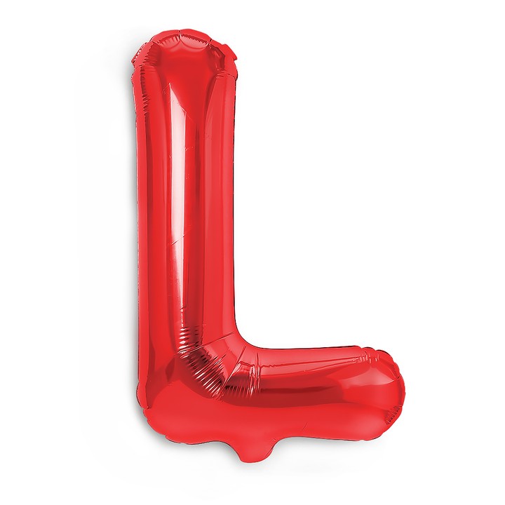 Balon Folie Metalizata Litera L, , 40 cm, Umflati cu Heliu sau Aer, Ambalaj Individual, Pai inclus, Rosu - imagine 3