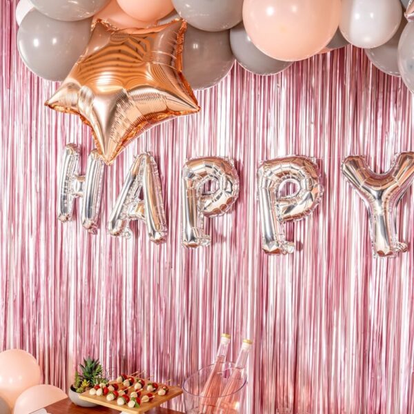 Balon Folie Metalizata Litera P, , 40 cm, Umflati cu Heliu sau Aer, Ambalaj Individual, Pai inclus, Argintiu - imagine 3