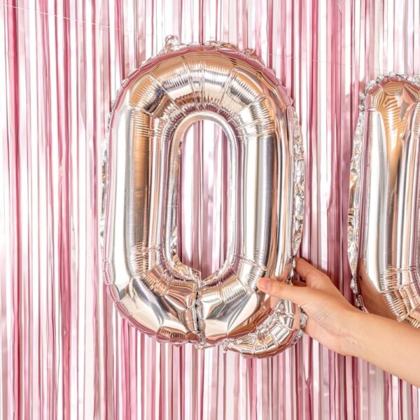 Balon Folie Metalizata Litera Q, , 40 cm, Umflati cu Heliu sau Aer, Ambalaj Individual, Pai inclus, Argintiu - imagine 3