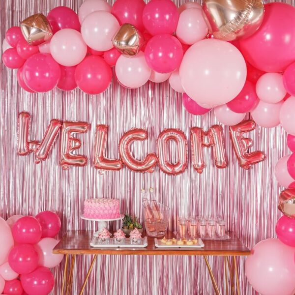 Balon Folie Metalizata Litera W, , 40 cm, Umflati cu Heliu sau Aer, Ambalaj Individual, Pai inclus, Rose Gold - imagine 4