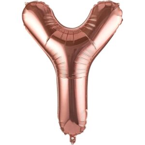 Balon Folie Metalizata Litera Y, , 100 cm, Umflati cu Heliu sau Aer, Ambalaj Individual, Pai inclus, Rose Gold