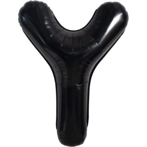 Balon Folie Metalizata Litera Y, , 40 cm, Umflati cu Heliu sau Aer, Ambalaj Individual, Pai inclus, Negru