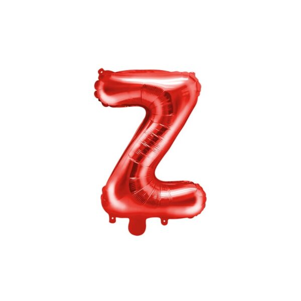 Balon Folie Metalizata Litera Z, , 40 cm, Umflati cu Heliu sau Aer, Ambalaj Individual, Pai inclus, Rosu - imagine 3