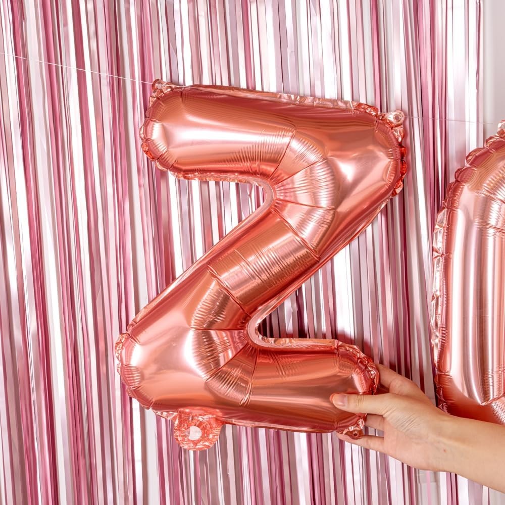 Balon Folie Metalizata Litera Z, , 40 cm, Umflati cu Heliu sau Aer, Ambalaj Individual, Pai inclus, Rose Gold - imagine 3
