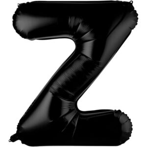 Balon Folie Metalizata Litera Z, , 40 cm, Umflati cu Heliu sau Aer, Ambalaj Individual, Pai inclus, Negru
