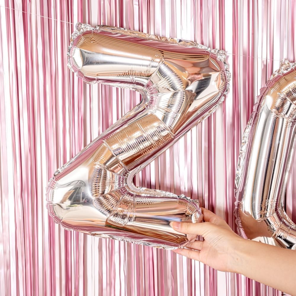 Balon Folie Metalizata Litera Z, , 80 cm, Umflati cu Heliu sau Aer, Ambalaj Individual, Pai inclus, Argintiu - imagine 3