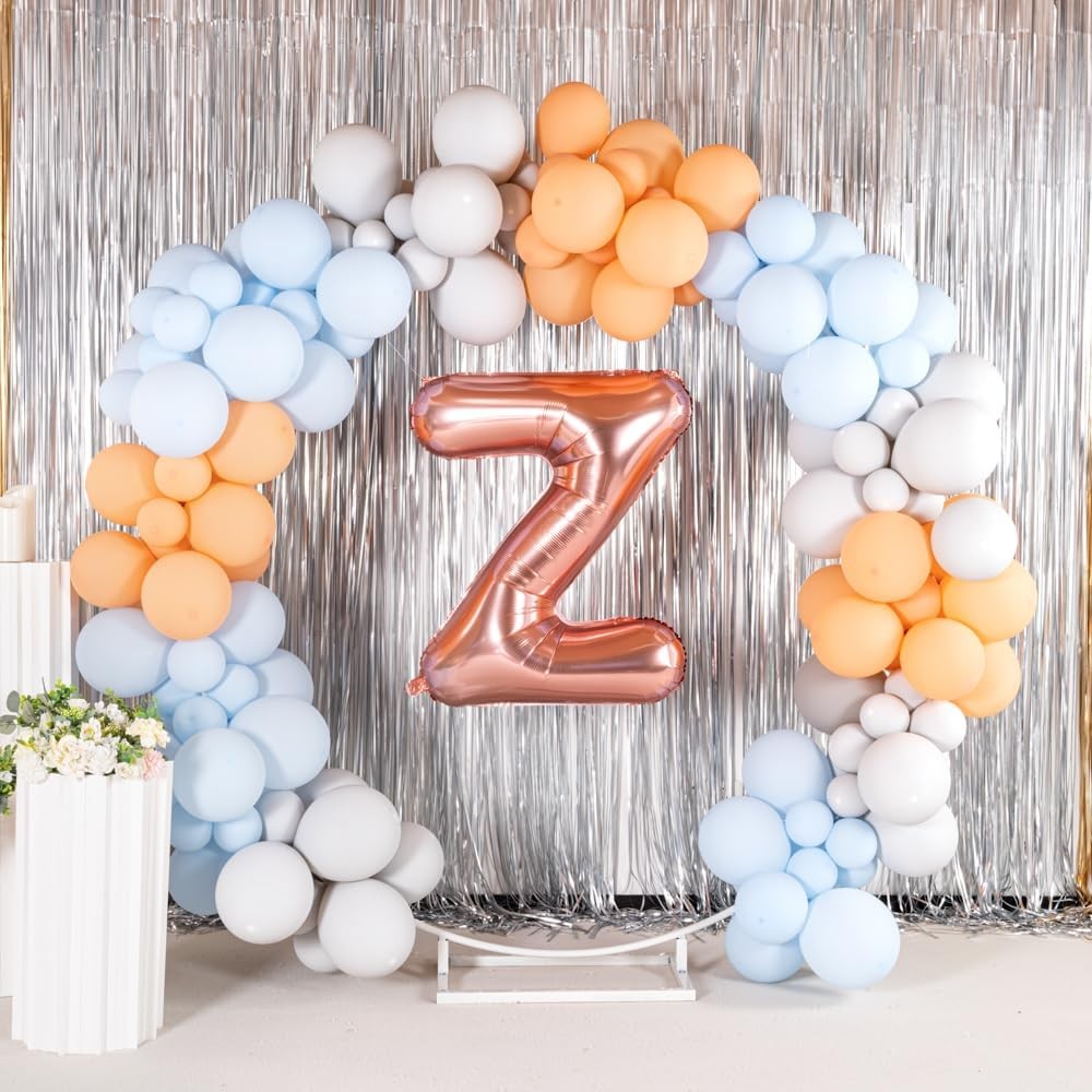 Balon Folie Metalizata Litera Z, , 80 cm, Umflati cu Heliu sau Aer, Ambalaj Individual, Pai inclus, Rose Gold - imagine 3