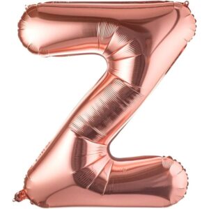 Balon Folie Metalizata Litera Z, , 80 cm, Umflati cu Heliu sau Aer, Ambalaj Individual, Pai inclus, Rose Gold