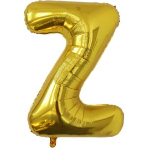 Balon Folie Metalizata Litera Z, , 80 cm, Umflati cu Heliu sau Aer, Ambalaj Individual, Pai inclus, Auriu