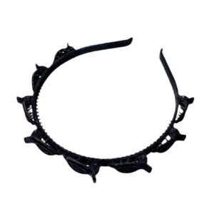 Bentita de Par pentru Femei, , Agrafa Stil Coreean, Accesoriu pentru Par cu Textura MultiStrat, 13 x 11.5 cm, Negru
