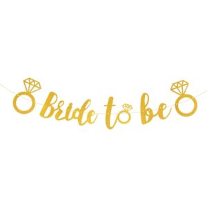 Banner Bride To Be, , Dimensiune 30x20 cm, Rola de Ata Inclusa, Tematica Nunta, Decoratiune Party, Auriu