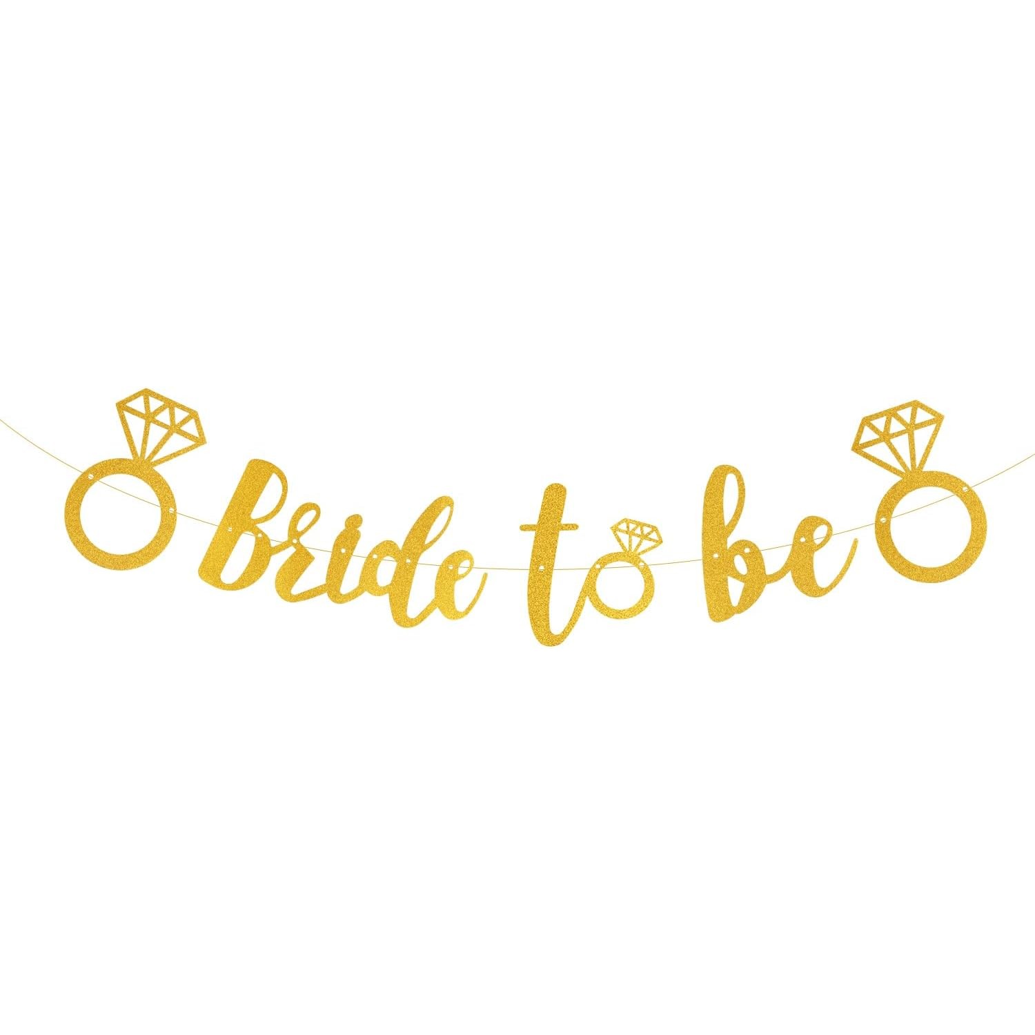 Banner Bride To Be, , Dimensiune 30x20 cm, Rola de Ata Inclusa, Tematica Nunta, Decoratiune Party, Auriu