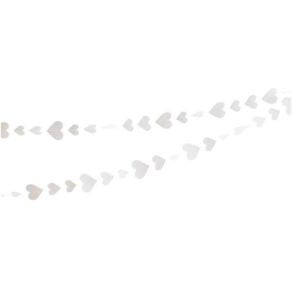 Banner cu Inimioare, , Tip Franjuri, 4 m, Rola de Ata Inclusa, Alb