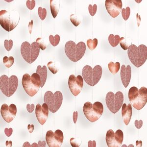 Banner cu Inimioare, , Tip Franjuri, 4 m, Rola de Ata Inclusa, Roz cu Sclipici