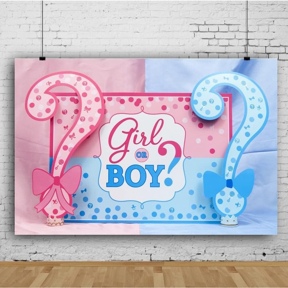 Banner pentru Petrecere, , Model Girl or Boy, Tematica Gender Reveal, 150 x 100 cm, Albastru Roz - imagine 4