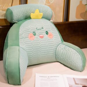 Perna Multifunctionala, , Spatar pentru Pat, Protectie Lombara, Marime Medie, 60 x 40 cm, din Latex, Model Dinozaur, Verde