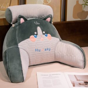 Perna Multifunctionala, , Spatar pentru Pat, Protectie Lombara, Marime Medie, 60 x 40 cm, din Latex, Model Catel, Gri inchis