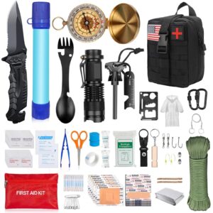 Kit supravietuire multifuncional , 40 de Instrumente Profesionale, Echipament de prim-ajutor, Drumetie, Camping