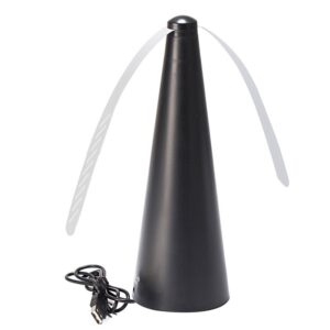 Ventilator Exterior, , Repelent pentru Muste/Tantari, Cablu USB, Slot Baterii, 9 x 9 x 20 cm, Negru